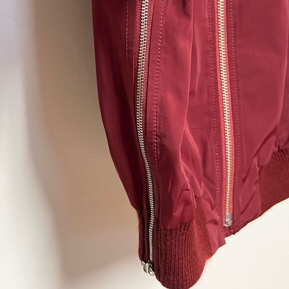 Madewell Bomber Side Zip Jacket Dusty Burgundy Womens Sz S - Picture 6 of 8